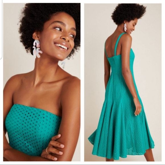 Anthropologie Lelia Eyelet Midi Dress 2P/4 - Picture 3 of 11